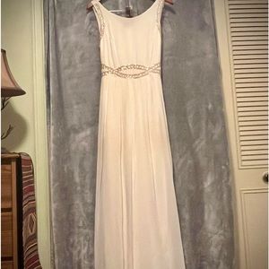 Off White Flowy Gown with Sparkly Accents